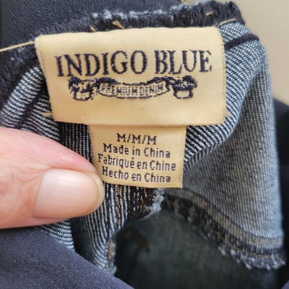 Bootcut Maternity jeans Indigo Blue Dark Wash With Full Stretch Belly Panel sz M - Picture 7 of 7